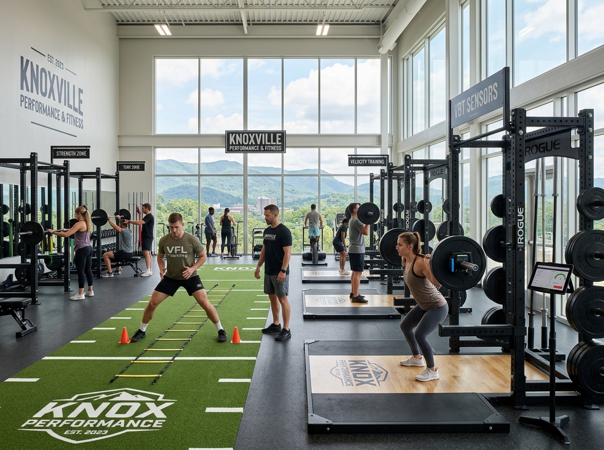 A modern Knoxville fitness facility featuring specialized equipment and turf zones - health and fitness knoxville A modern Knoxville fitness facility featuring specialized equipment and turf zones - health and fitness knoxville