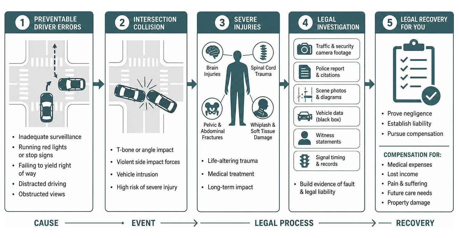 cause-and-effect chain of a New Orleans intersection collision and legal recovery