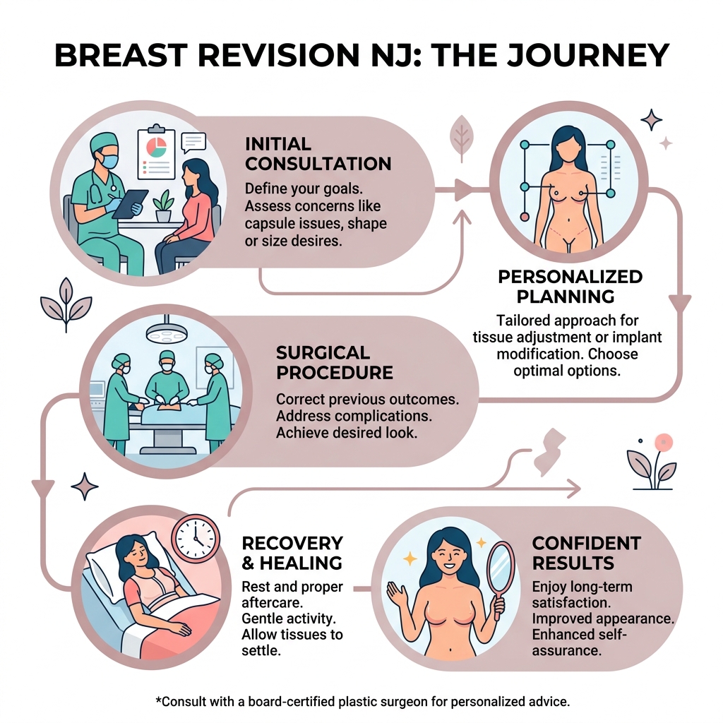 Breast revision NJ journey from consultation to recovery infographic - breast revision nj infographic 