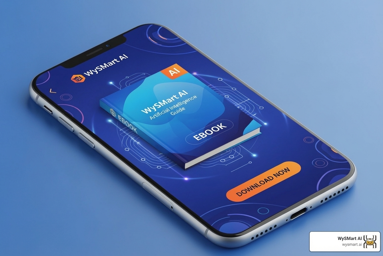 A social media post promoting a free ebook lead magnet with a clear call to action and WySMart AI branding - Lead generation social media