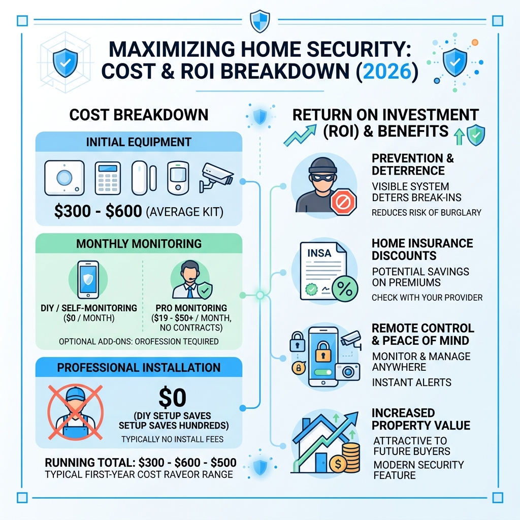 infographic showing cost breakdown and ROI of affordable home alarm systems - cheap home alarm systems infographic infographic showing cost breakdown and ROI of affordable home alarm systems - cheap home alarm systems infographic