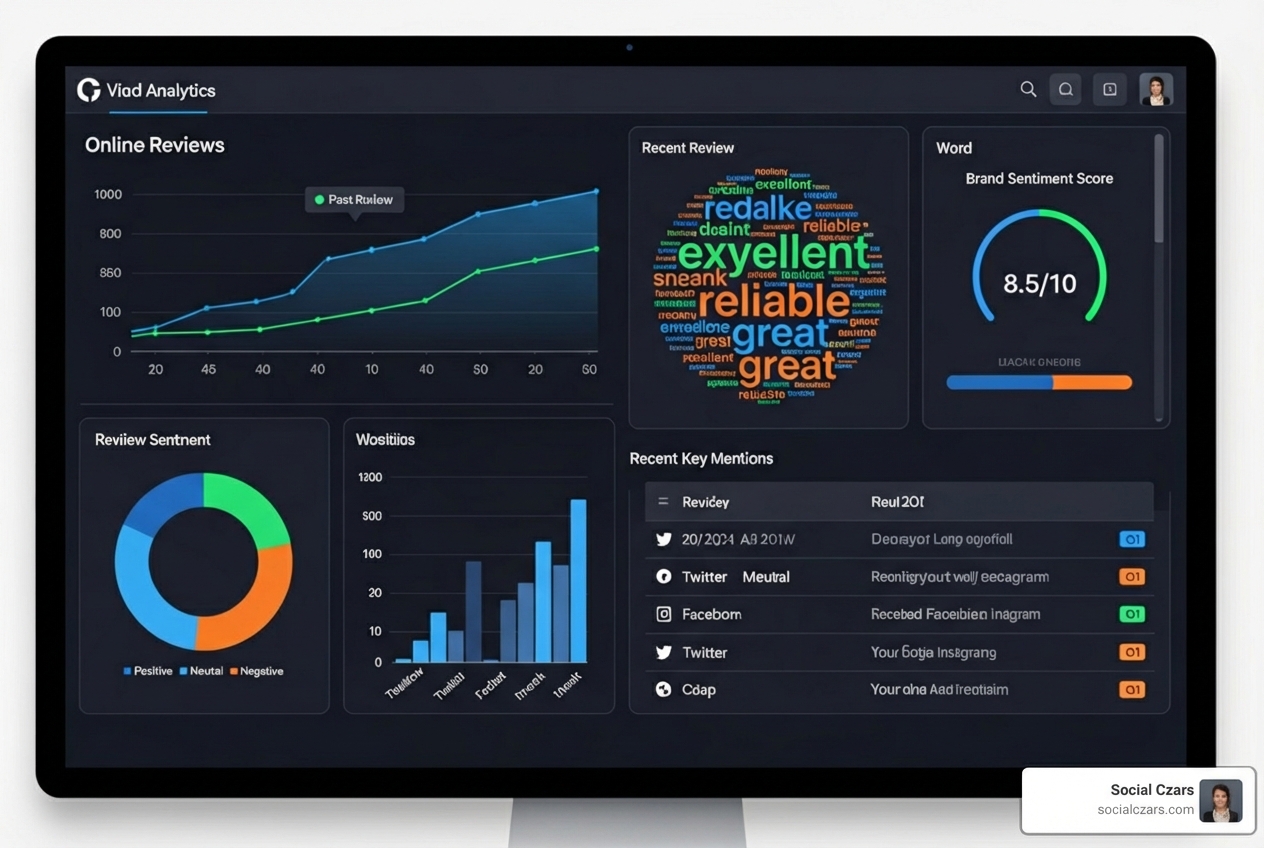 dashboard monitoring online reviews and brand mentions - Enhance digital presence