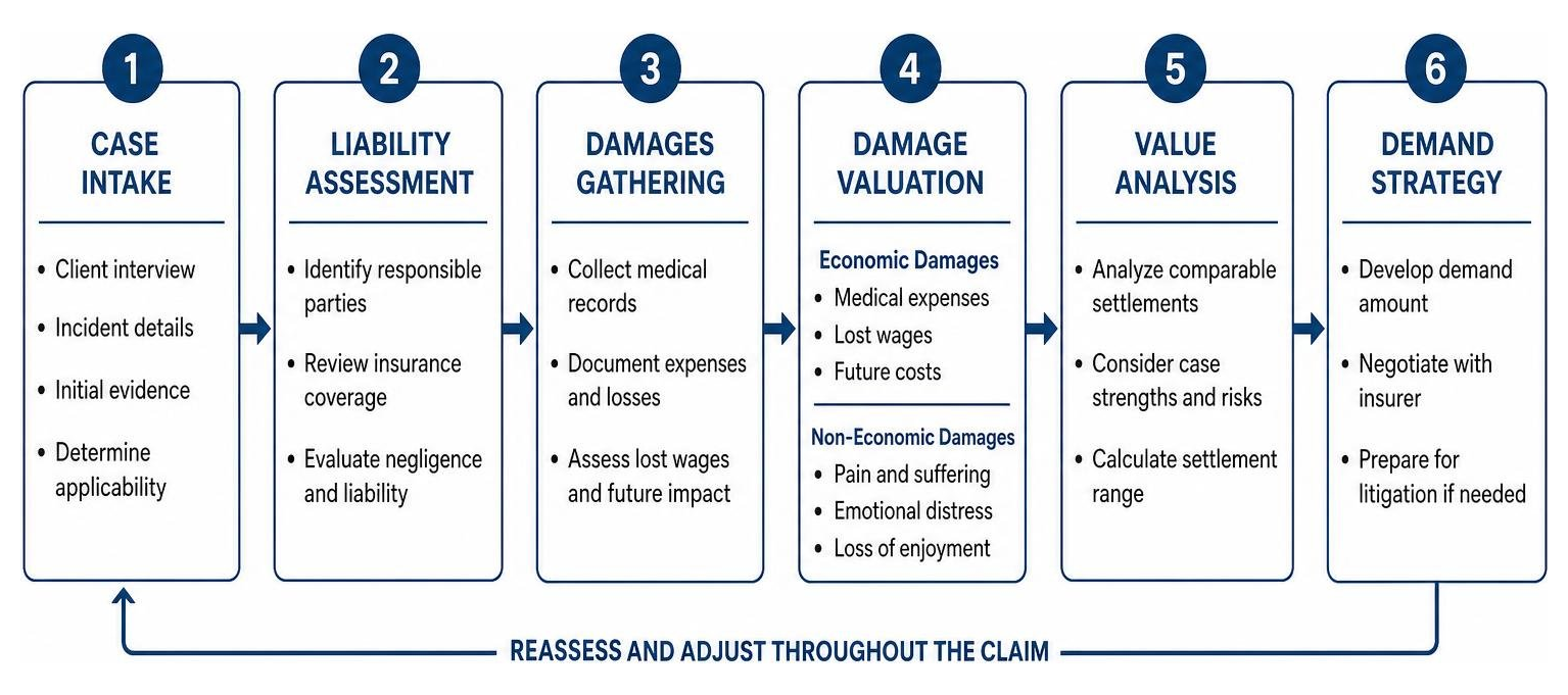 Injury claim valuation process diagram Injury claim valuation process diagram