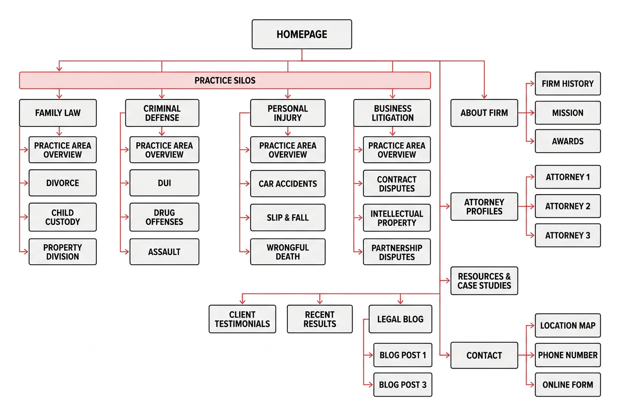 Law firm website content structure and page hierarchy Law firm website content structure and page hierarchy