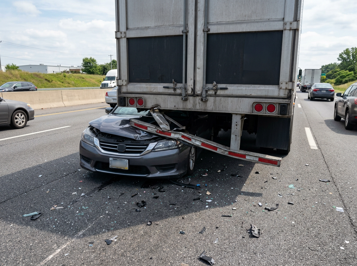 rear underride guard failure on semi trailer