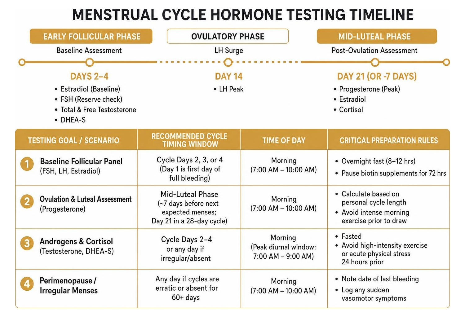 Menstrual cycle hormone testing timeline Menstrual cycle hormone testing timeline
