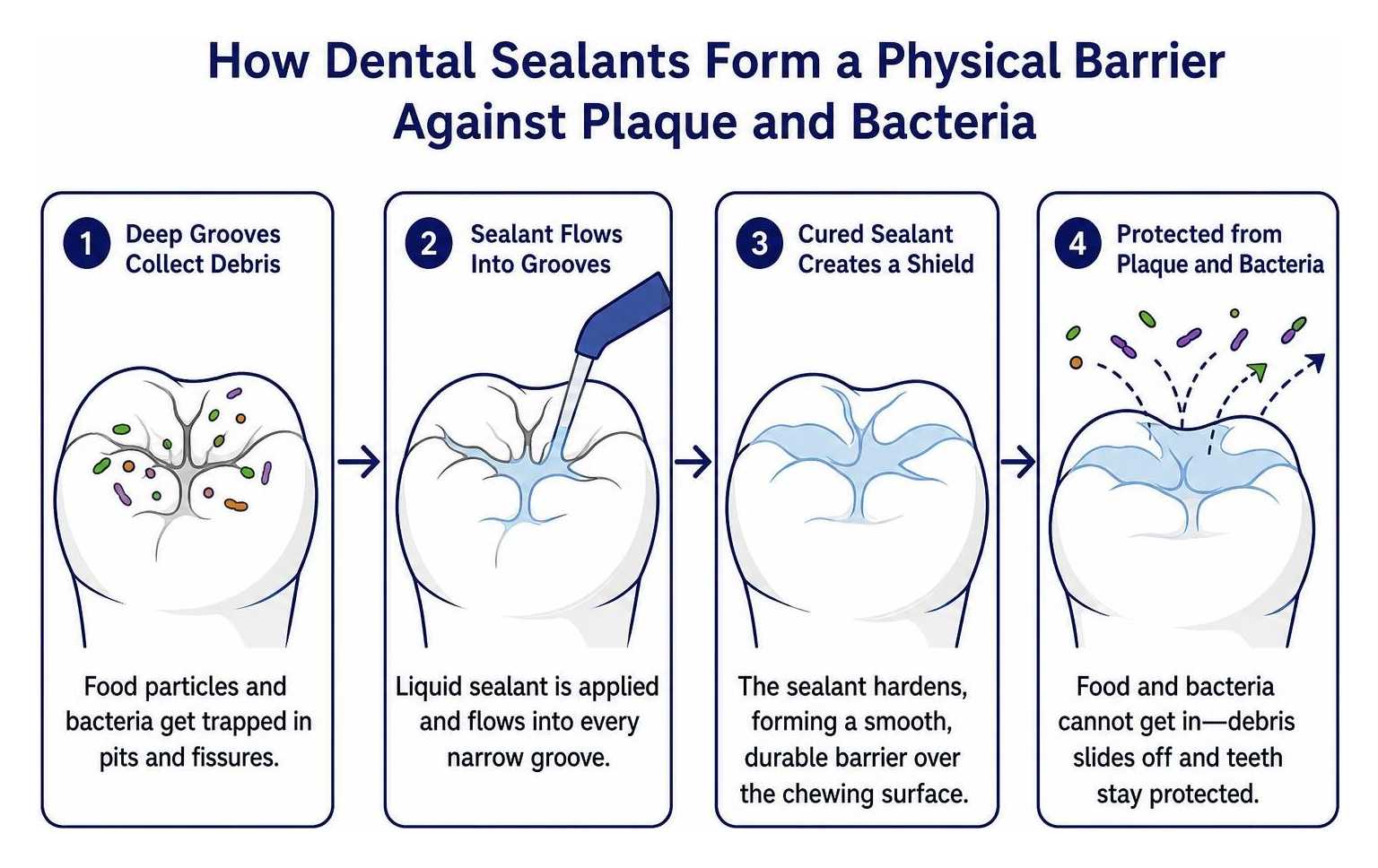 How dental sealants form a physical barrier against plaque and bacteria