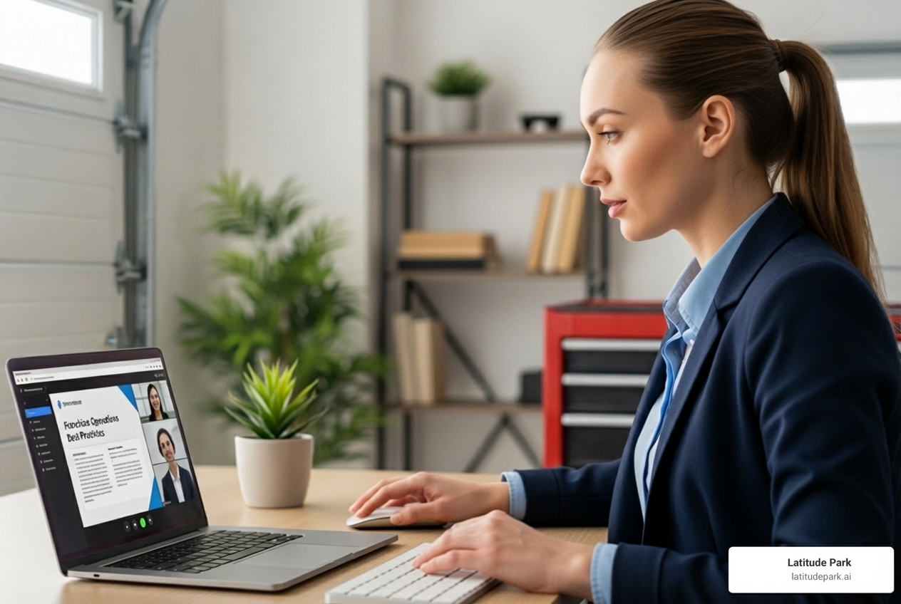 Franchisee engaging in a Latitude Park virtual training session - how agencies manage digital marketing for franchises