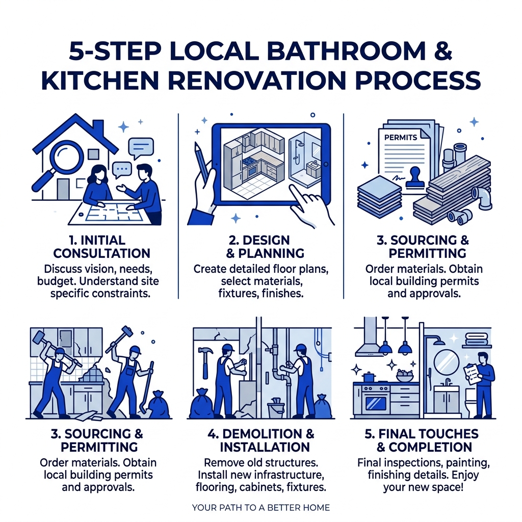 5-step local bathroom and kitchen renovation process infographic - bathroom and kitchen renovations near me infographic 5-step local bathroom and kitchen renovation process infographic - bathroom and kitchen renovations near me infographic
