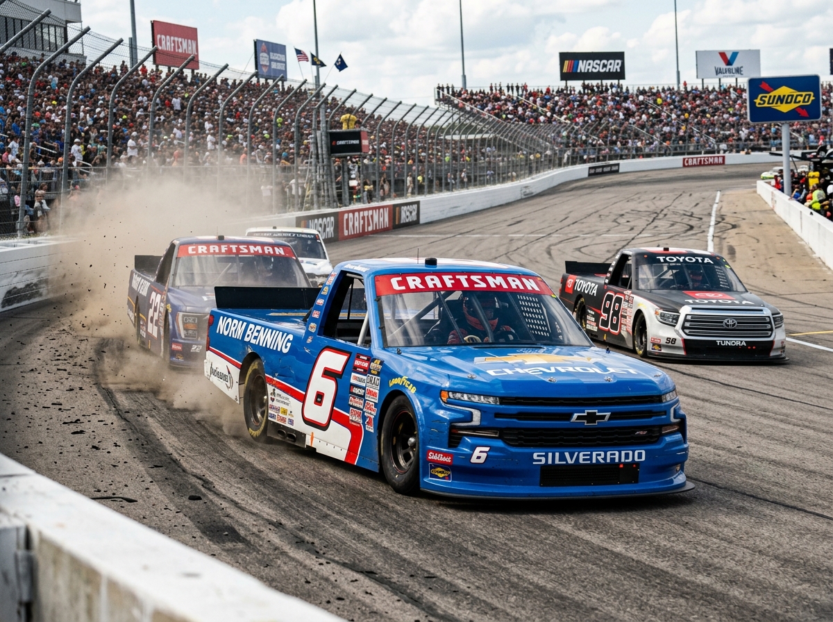 Norm Benning racing his truck - current nascar drivers ages today
