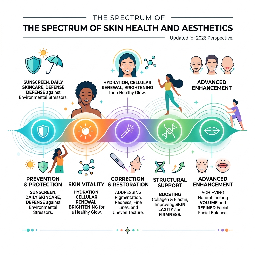 The Spectrum of Skin Health and Aesthetics - skin health and aesthetics infographic 