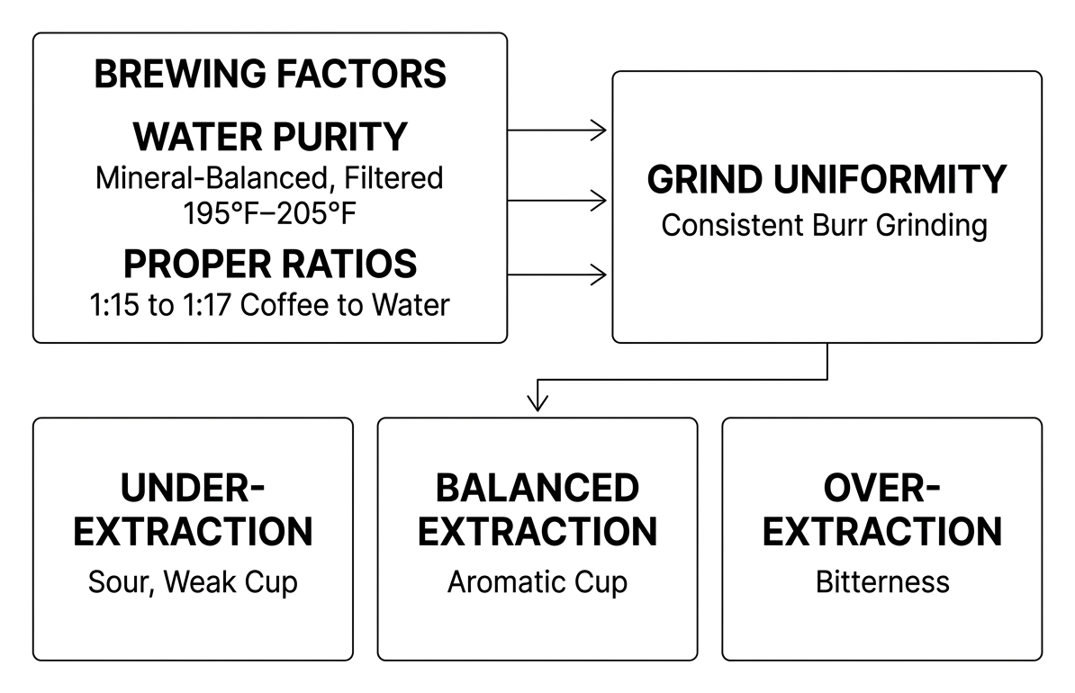 Coffee brewing extraction balance diagram