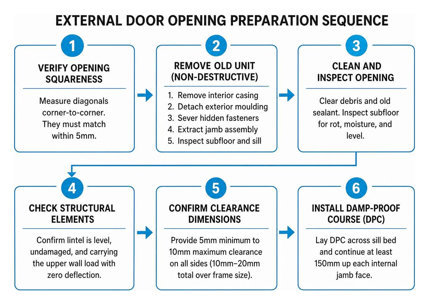External door opening preparation sequence