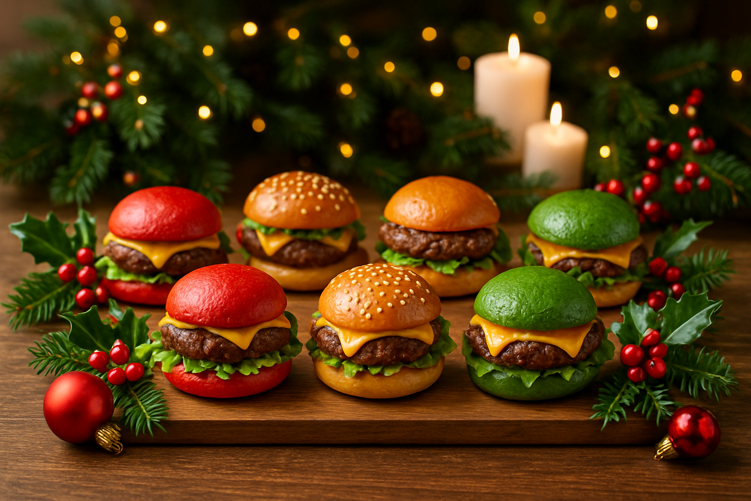 Holiday themed slider board with festive decorations - sliders board