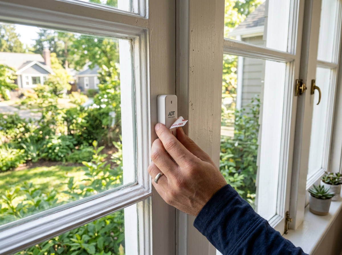 DIY sensor installation on a window frame - cheap home alarm systems DIY sensor installation on a window frame - cheap home alarm systems