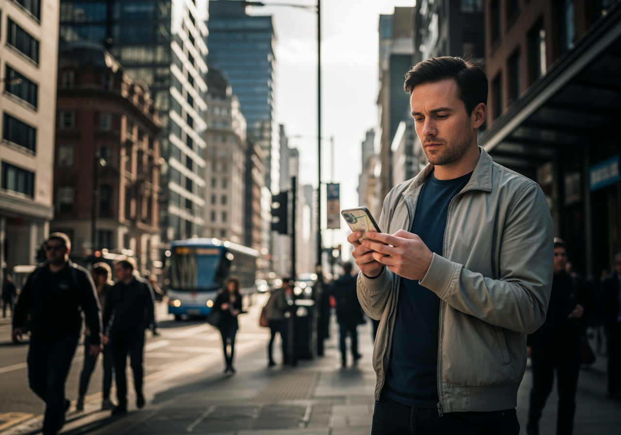 person using a map app on their phone in a city setting - urban rentals