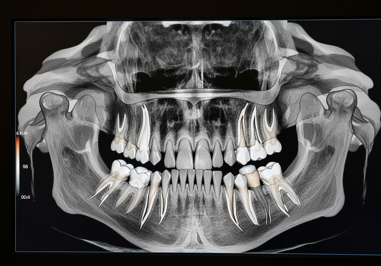 3D cone beam CT scan of a jaw - cheap and affordable dental implants