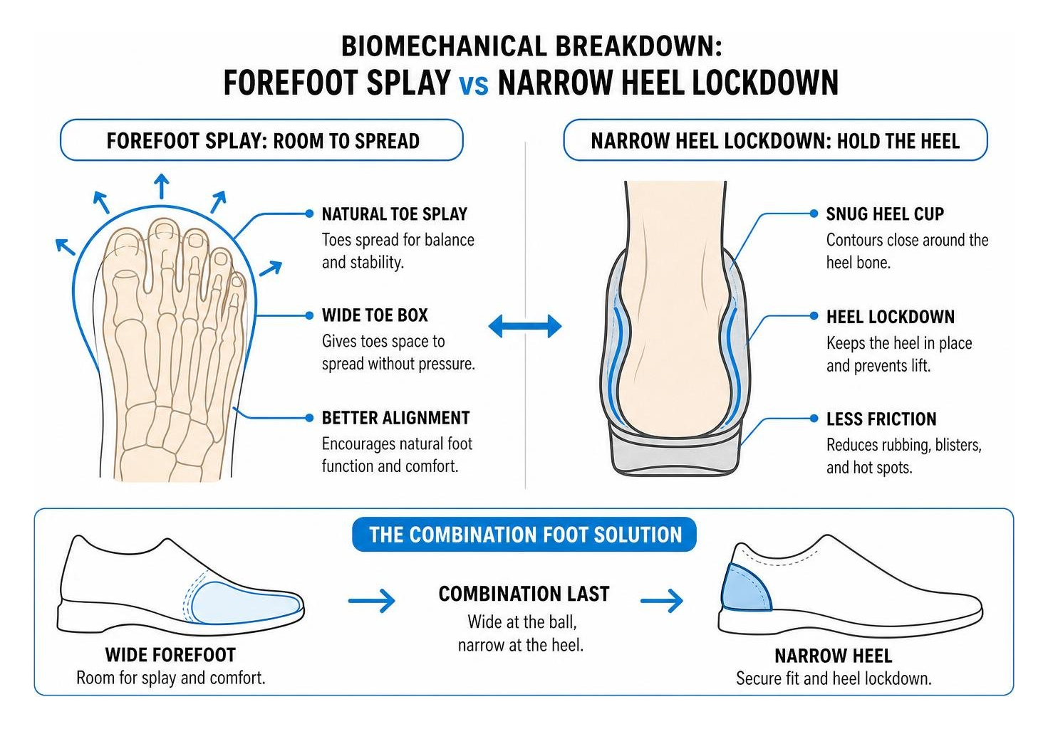 biomechanical breakdown of forefoot splay versus narrow heel lockdown biomechanical breakdown of forefoot splay versus narrow heel lockdown