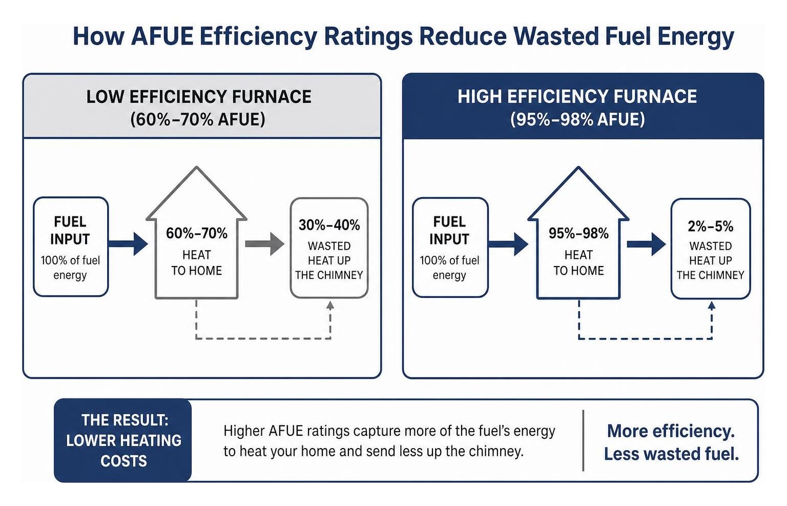 How AFUE efficiency ratings reduce wasted fuel energy