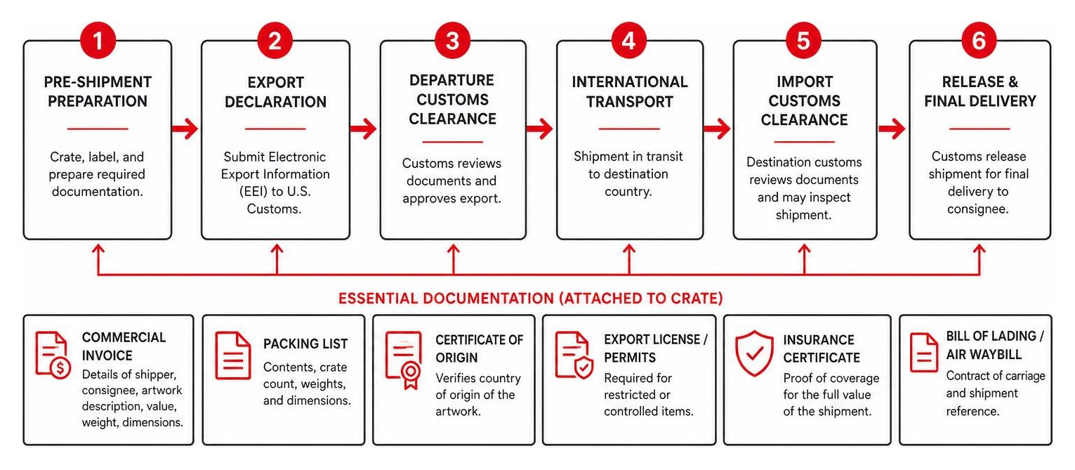 Customs inspection and documentation workflow diagram Customs inspection and documentation workflow diagram