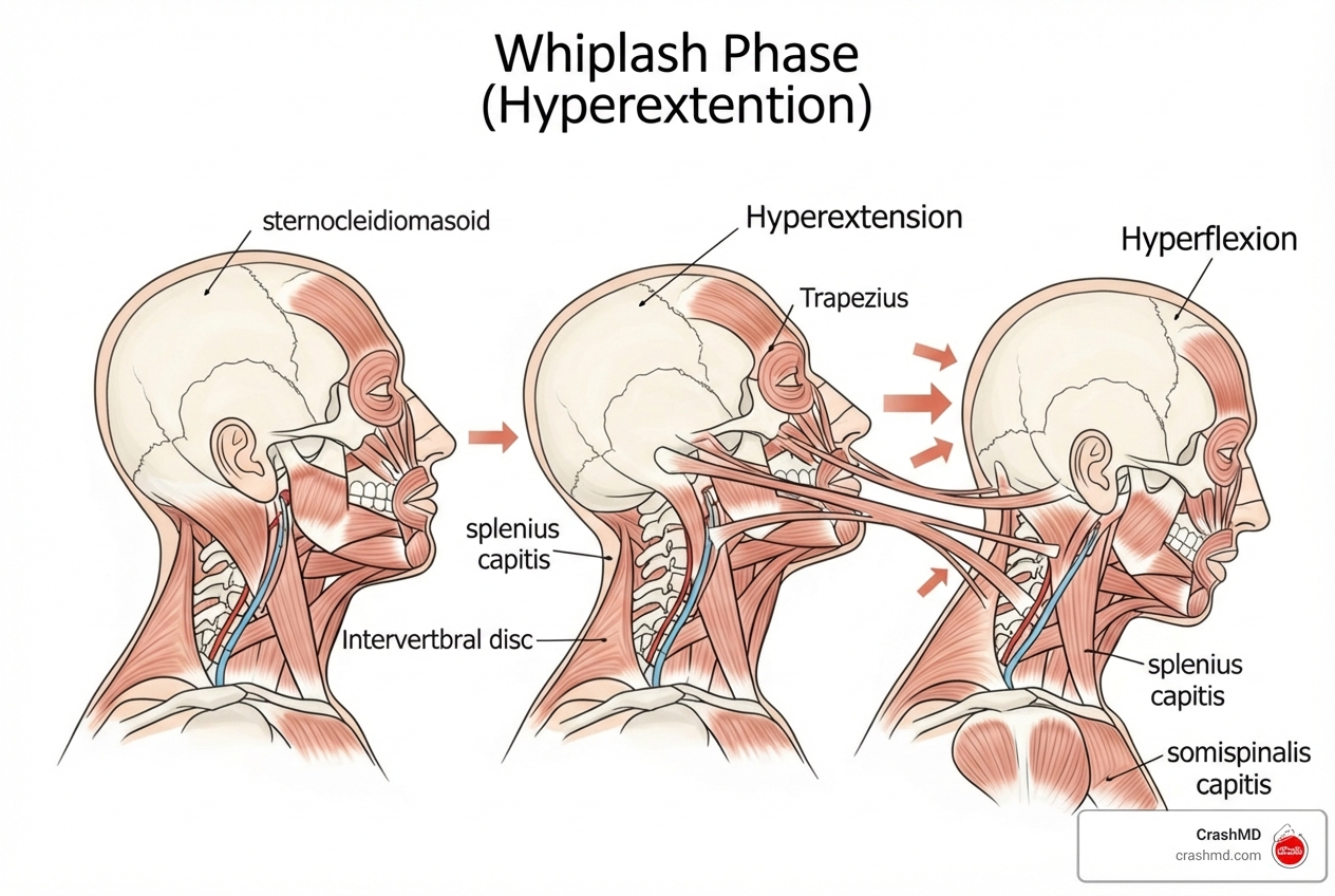 illustrating the mechanism of a whiplash injury - car accident injury doctor illustrating the mechanism of a whiplash injury - car accident injury doctor