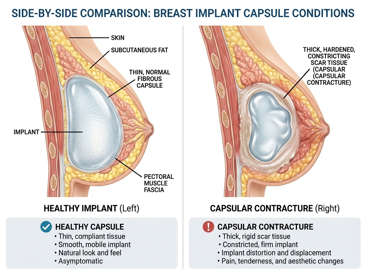 Difference between healthy implant and capsular contracture - what is explant surgery