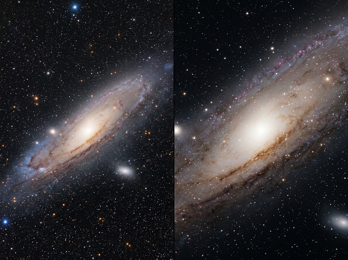 Comparison of wide-field 250mm vs narrow-field 1000mm deep-sky targets - budget telescope for astrophotography Comparison of wide-field 250mm vs narrow-field 1000mm deep-sky targets - budget telescope for astrophotography