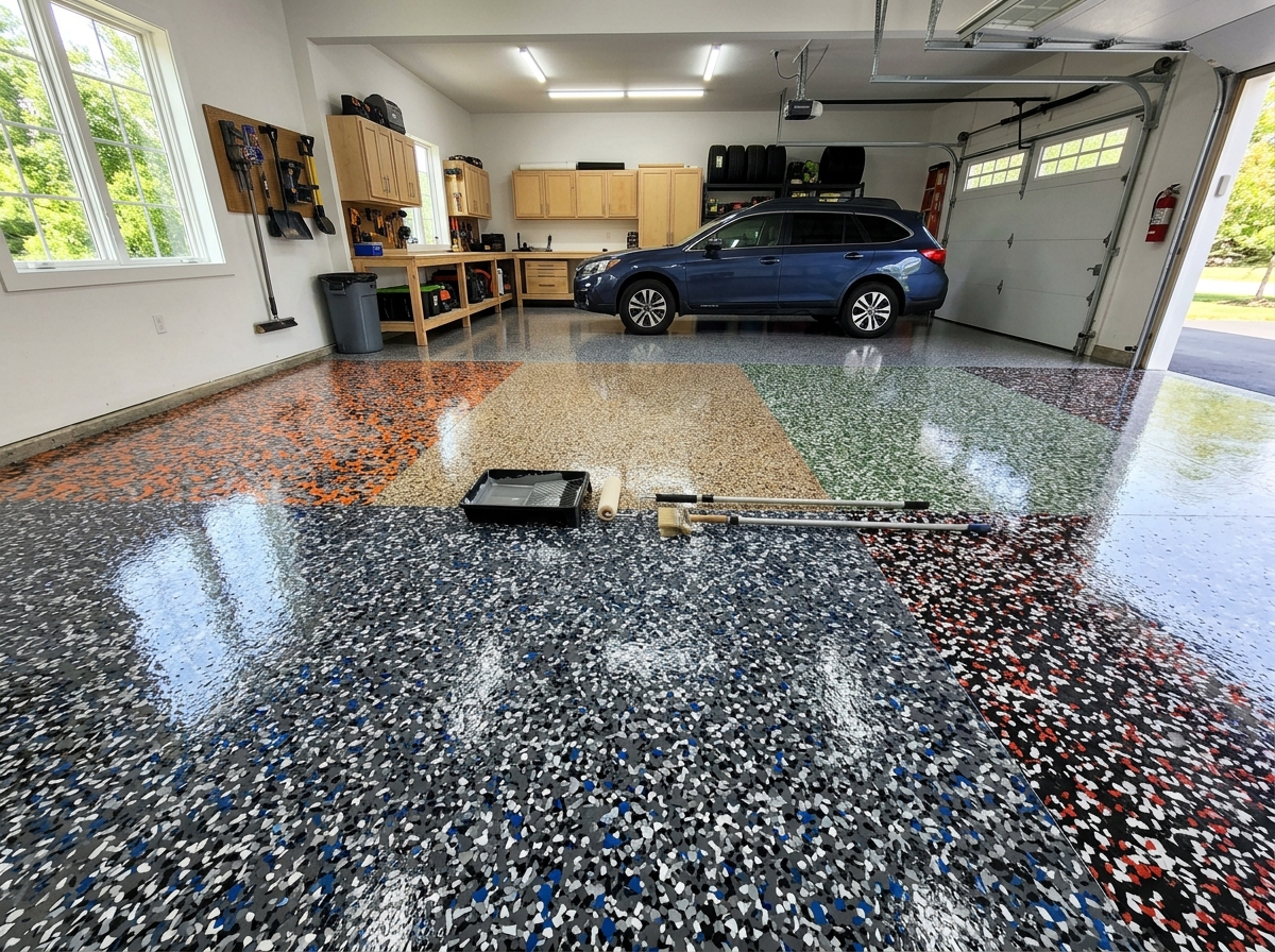 A wide variety of decorative flake color options for polyaspartic floors - polyaspartic floor specialists TN A wide variety of decorative flake color options for polyaspartic floors - polyaspartic floor specialists TN