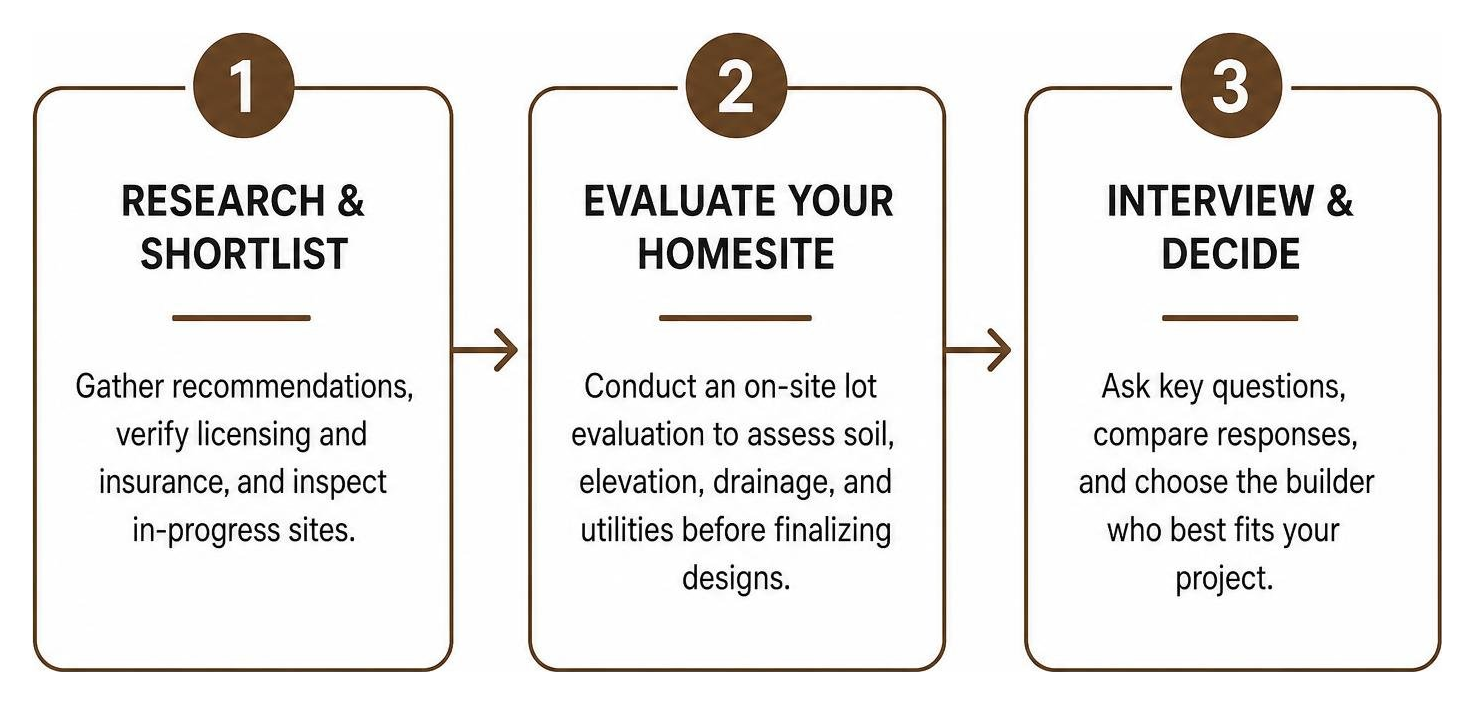Three-step selection process for custom home builders Three-step selection process for custom home builders