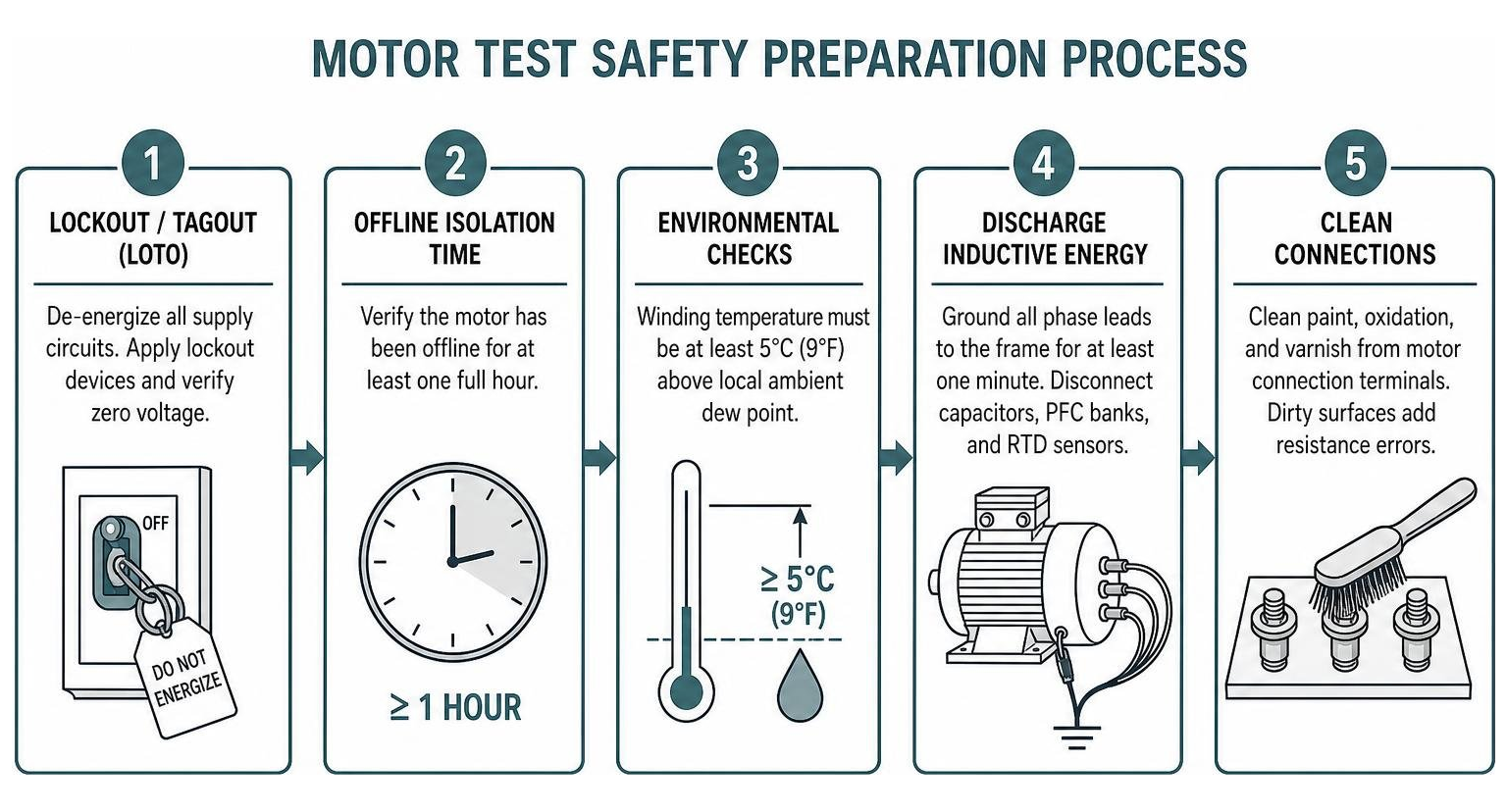 motor test safety preparation process