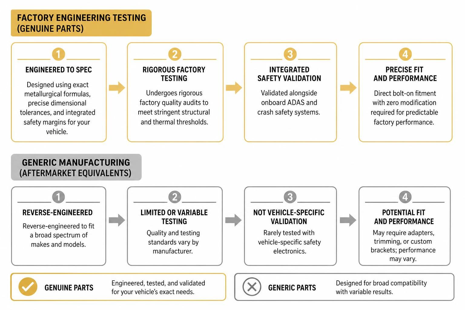 Comparison of factory engineering testing versus generic manufacturing Comparison of factory engineering testing versus generic manufacturing