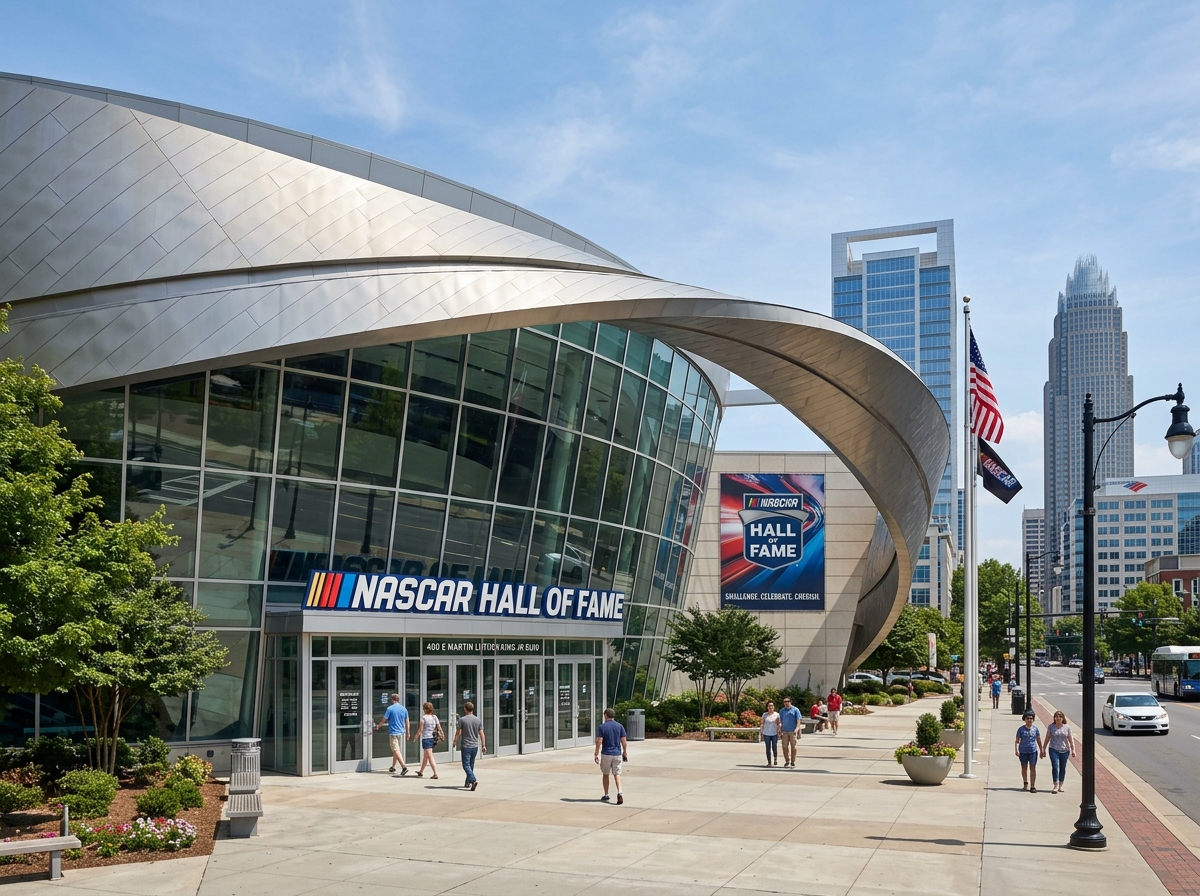 The NASCAR Hall of Fame building in Charlotte, NC - famous nascar drivers The NASCAR Hall of Fame building in Charlotte, NC - famous nascar drivers