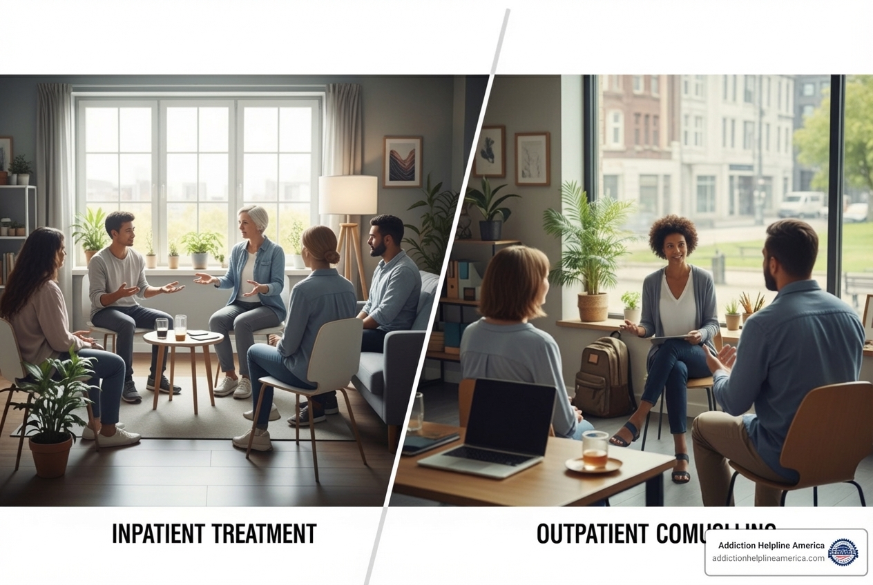 Comparing inpatient and outpatient alcohol treatment - alcohol treatment Baltimore MD