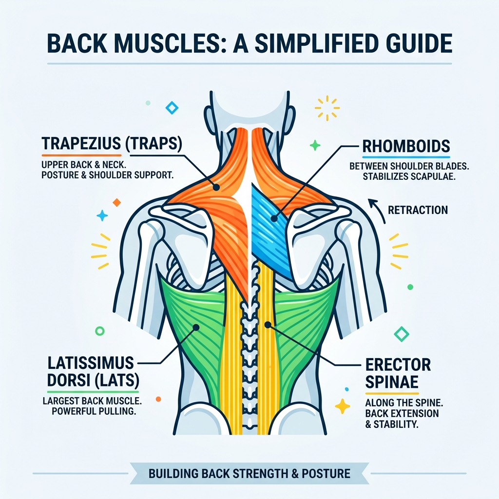 anatomy of back muscles lats traps rhomboids erector spinae labeled diagram - home back exercises no equipment infographic anatomy of back muscles lats traps rhomboids erector spinae labeled diagram - home back exercises no equipment infographic