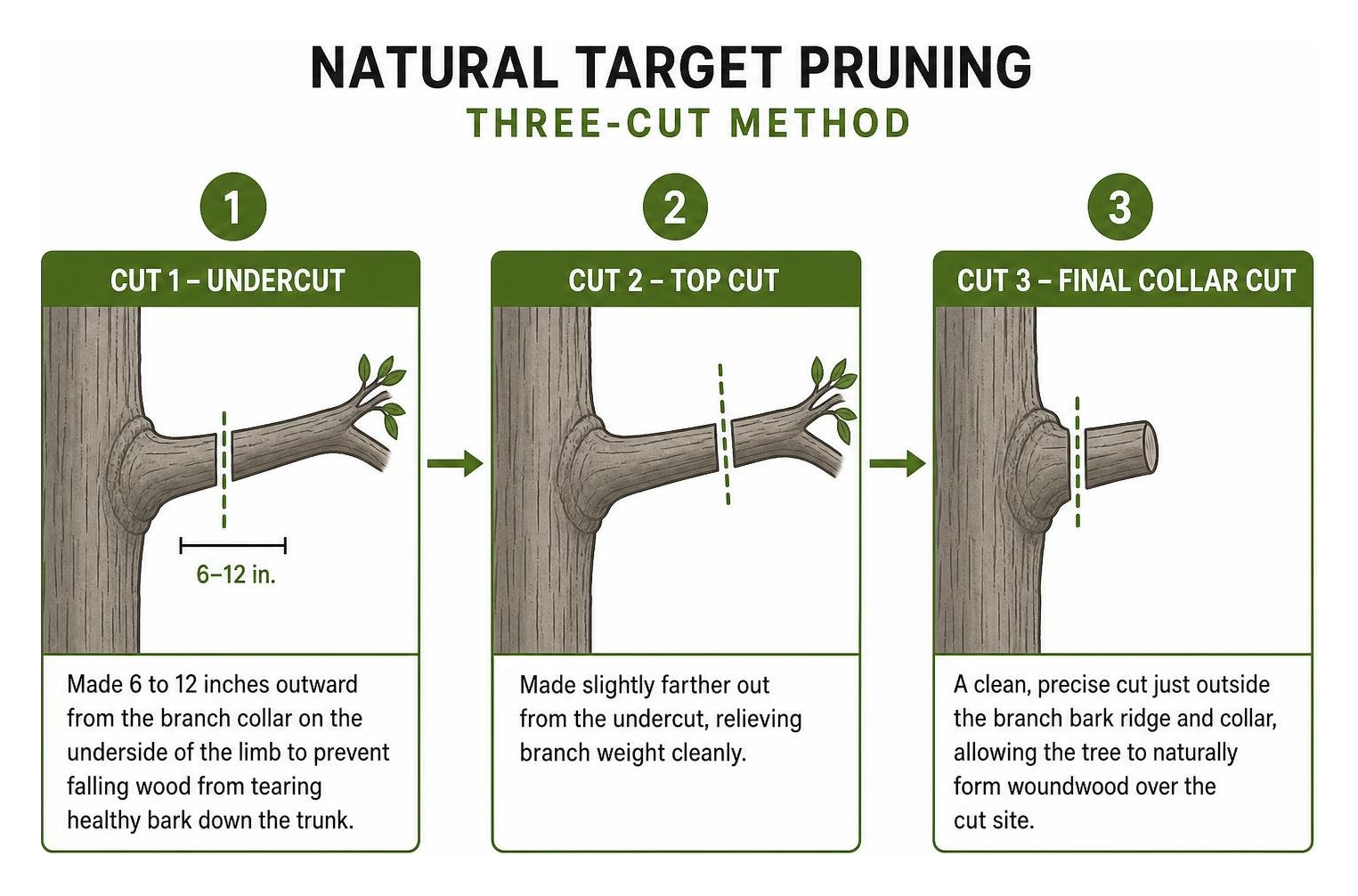 Natural target pruning three-cut method