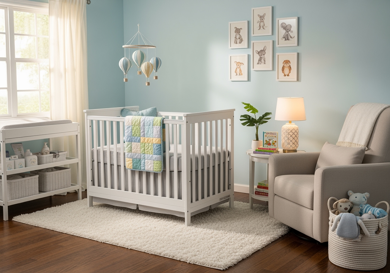 serene, beautifully decorated nursery with soft colors and textures - ac repair rockaway nj