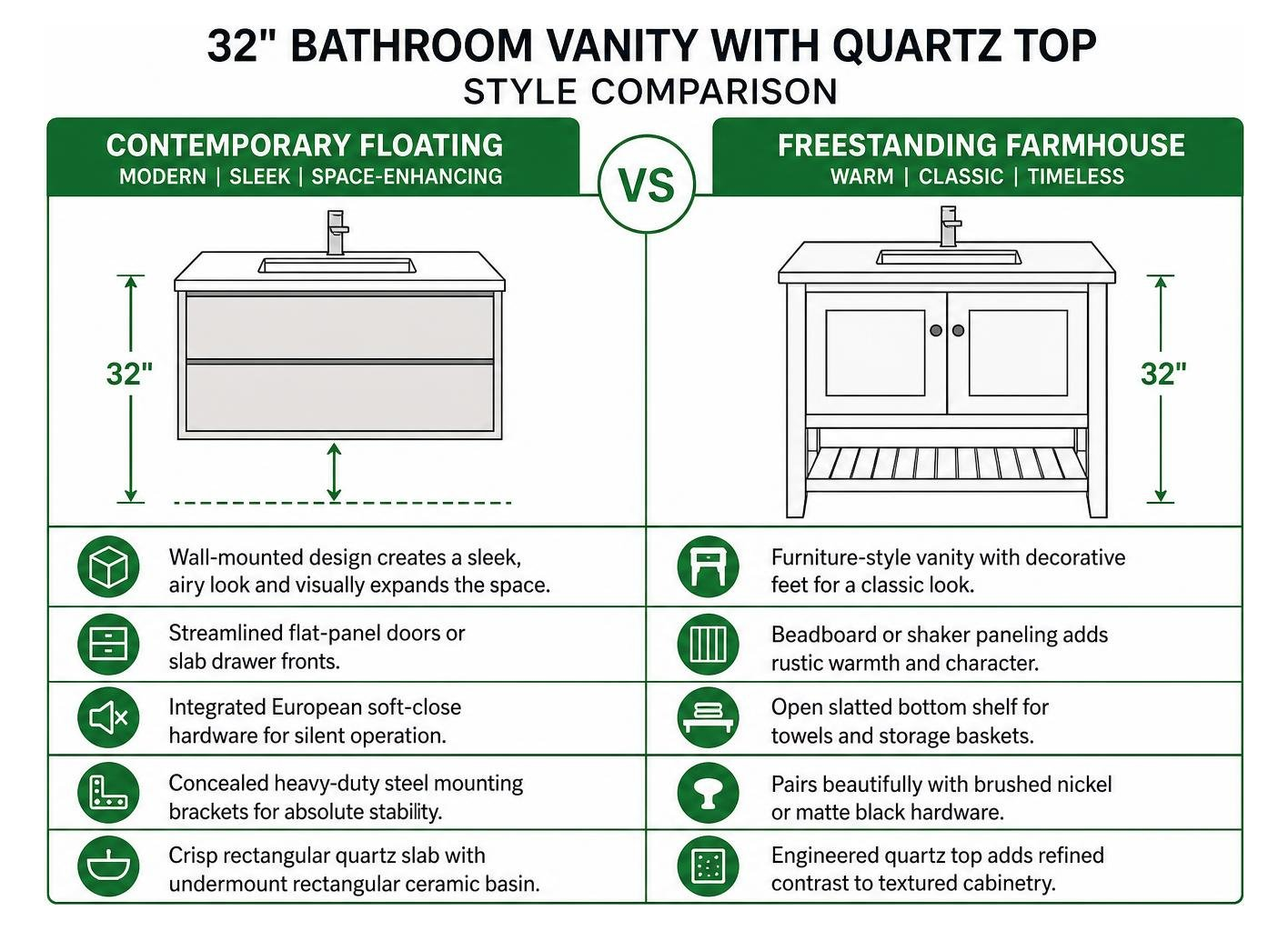 comparison of floating modern versus freestanding farmhouse vanity styles comparison of floating modern versus freestanding farmhouse vanity styles