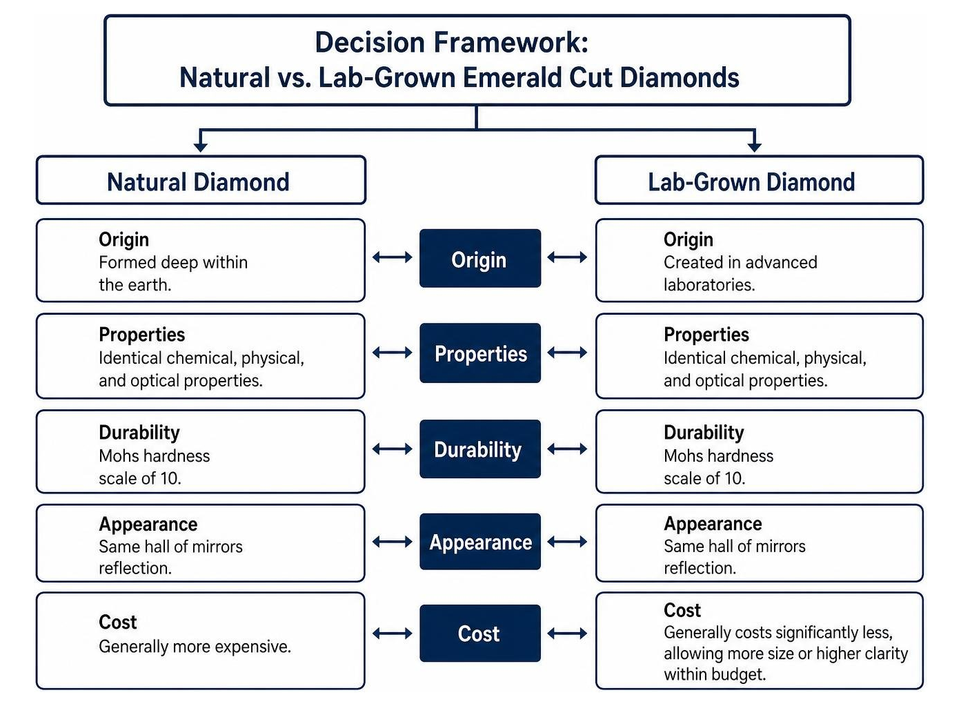 Decision framework for comparing natural vs lab grown diamonds Decision framework for comparing natural vs lab grown diamonds