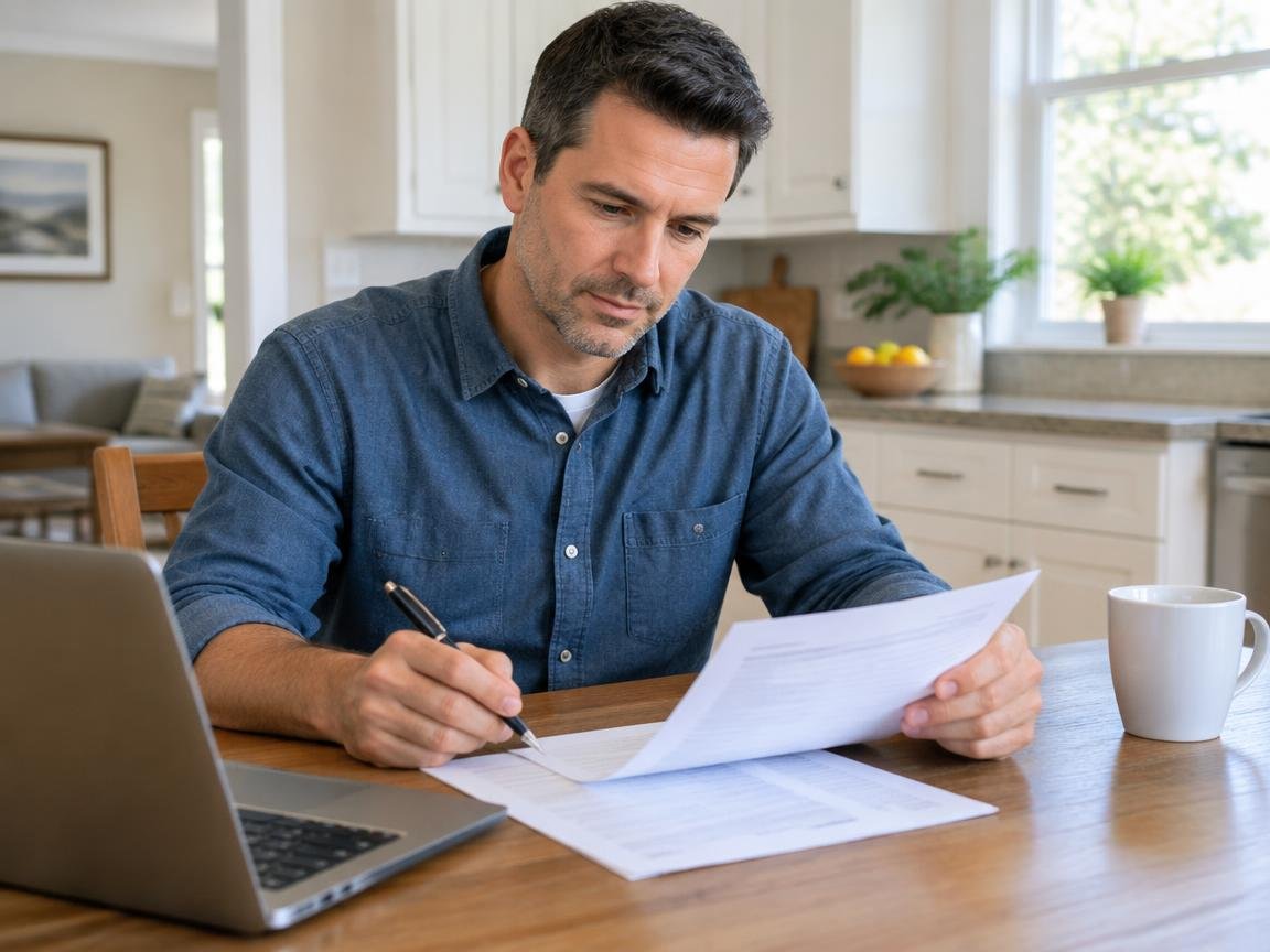 homebuyer reviewing loan disclosure