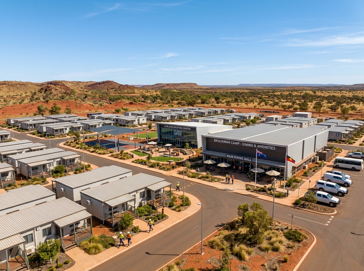 Modern mining camp facility with amenities - australia fifo mining jobs