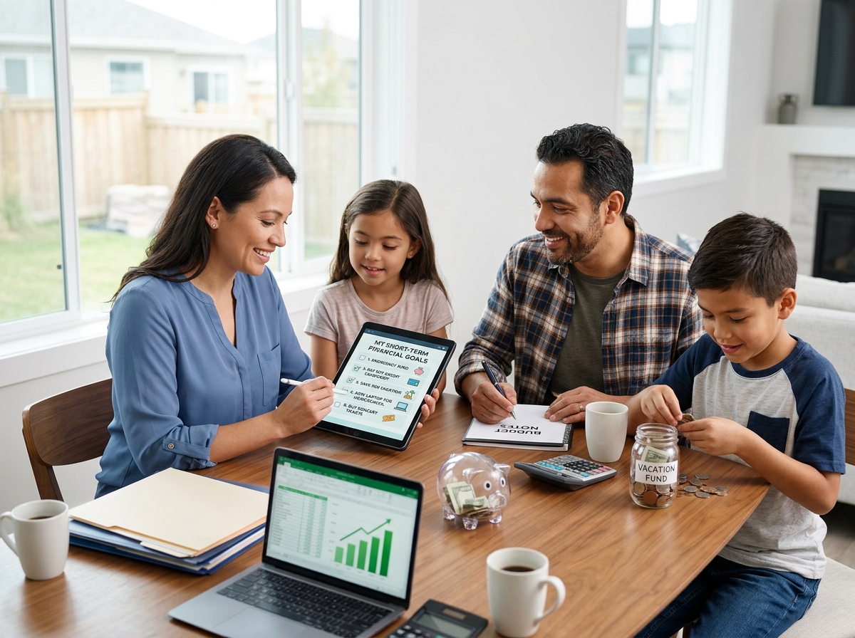 Piggy bank and savings jar representing various savings goals - short term financial goals examples
