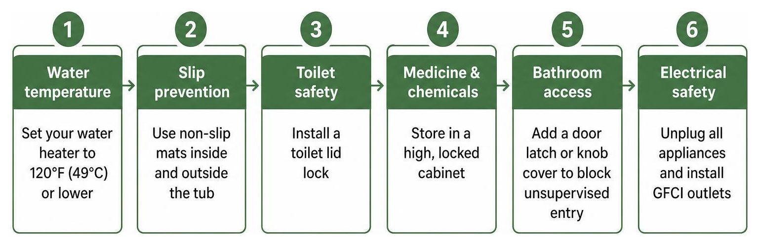 Step-by-step bathroom childproofing priority workflow Step-by-step bathroom childproofing priority workflow