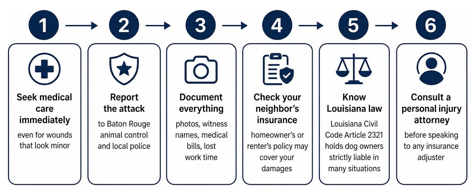 Immediate steps after a dog attack in Baton Rouge timeline Immediate steps after a dog attack in Baton Rouge timeline