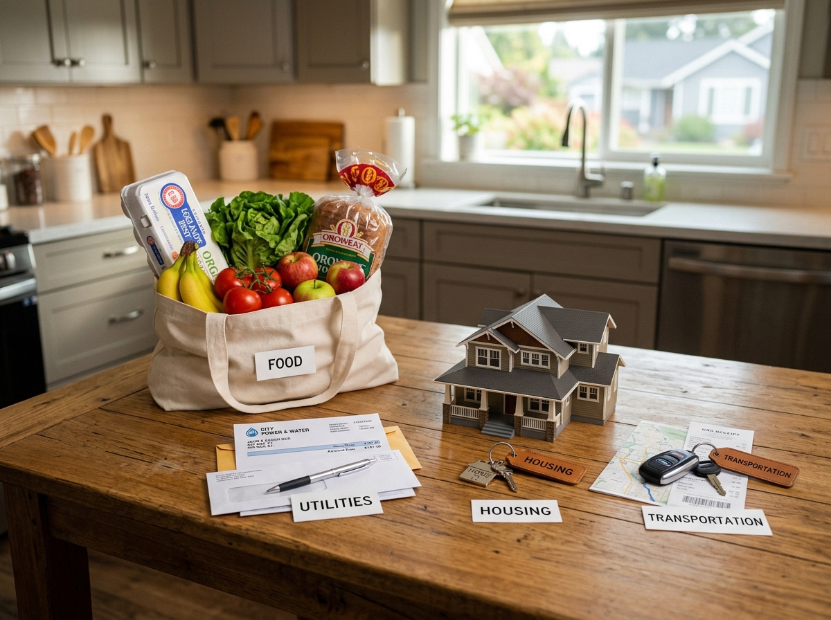 The Four Walls: Food, Utilities, Housing, and Transportation - zero based budget template