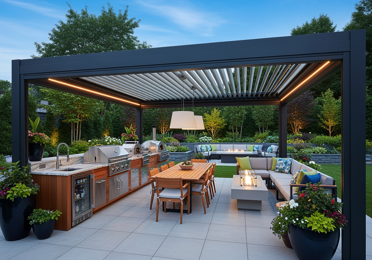 Thumbnail for Luxury Outdoor Kitchen Renovation With Pergolas