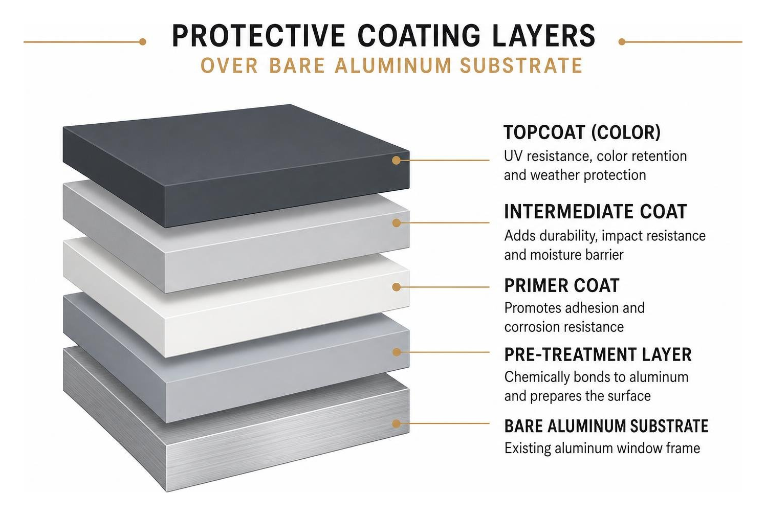 diagram of protective coating layers over bare aluminum substrate diagram of protective coating layers over bare aluminum substrate