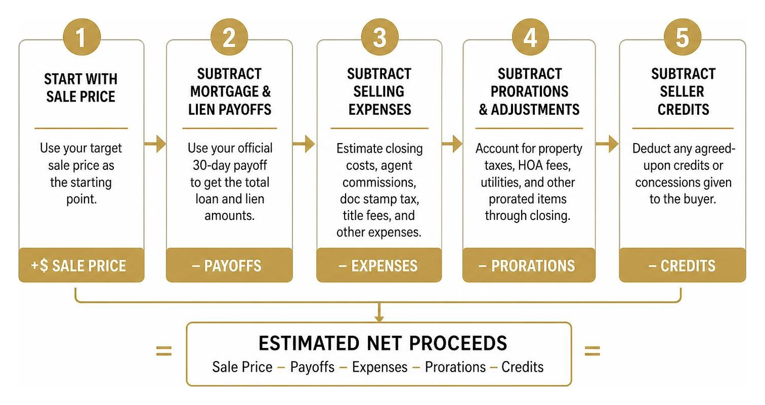 5 step process for calculating net home sale proceeds