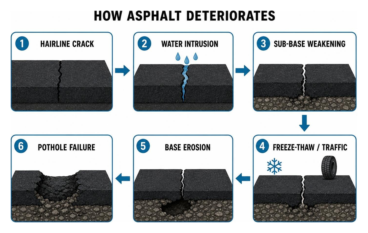 asphalt crack progression diagram asphalt crack progression diagram