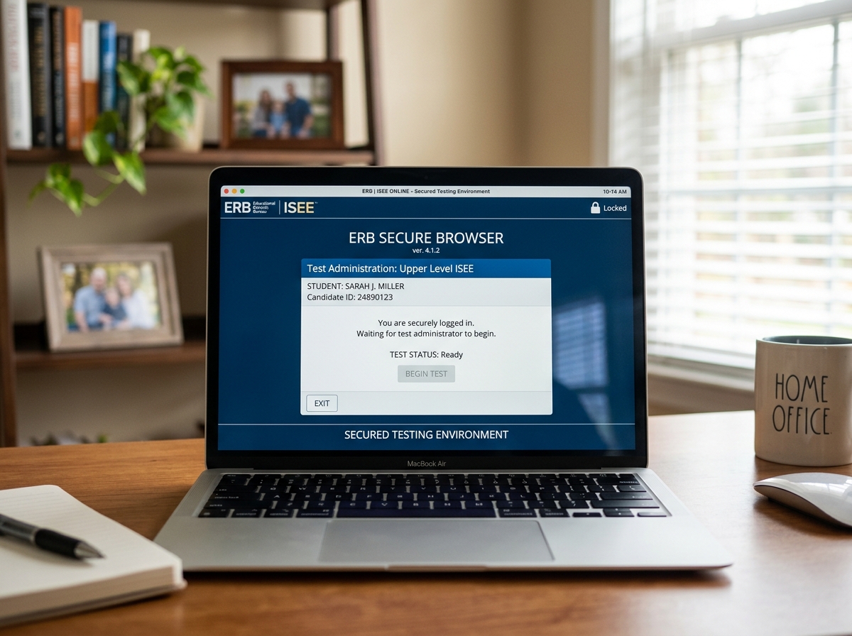 ERB Secure Browser interface on a laptop - ctp online testing