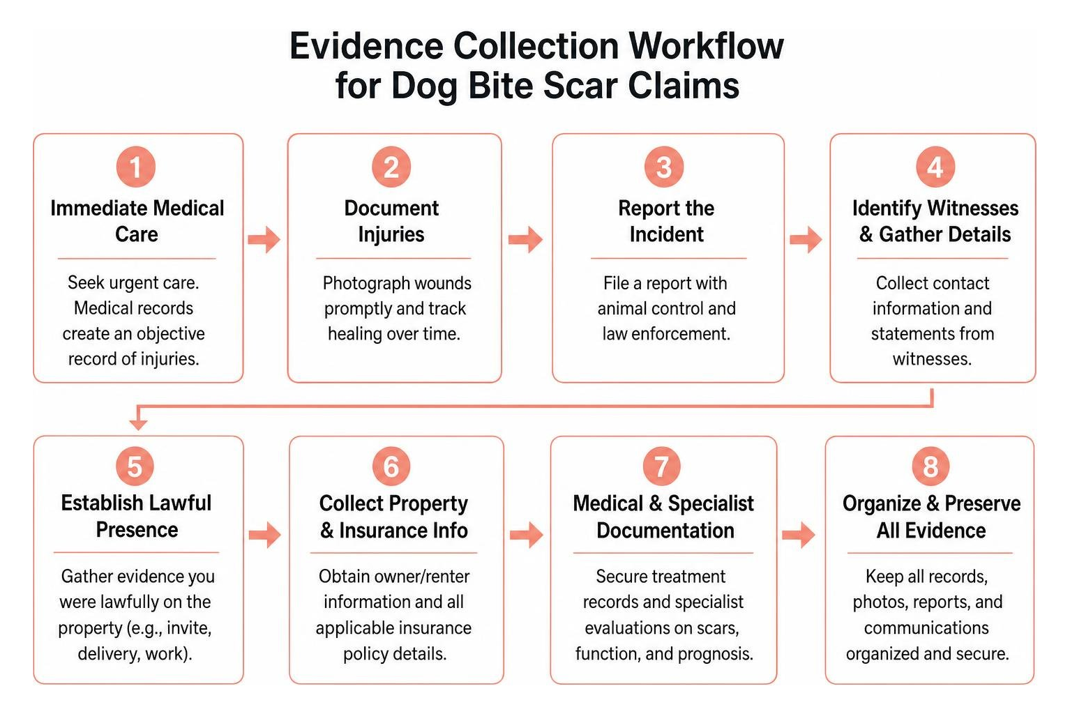 Evidence collection workflow for dog bite scar claims Evidence collection workflow for dog bite scar claims